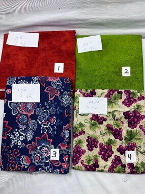 Fabric Cotton Multi Color Pre-Washed Great for Quilting and Crafts 4.25 yds